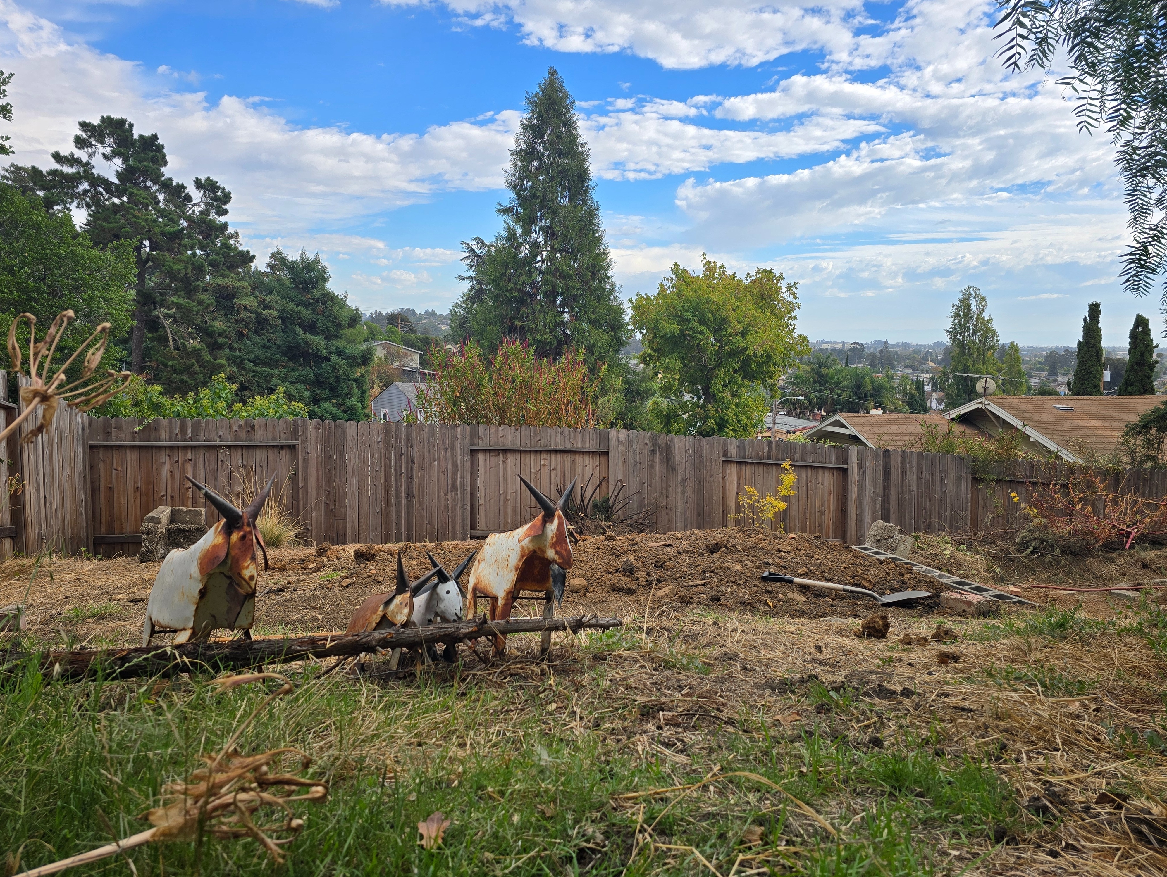 Completed section of lower wall with prepared trench
