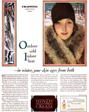 Undamaged embossed glass bottle of Hines Honey and Almond Cream from the 1920s