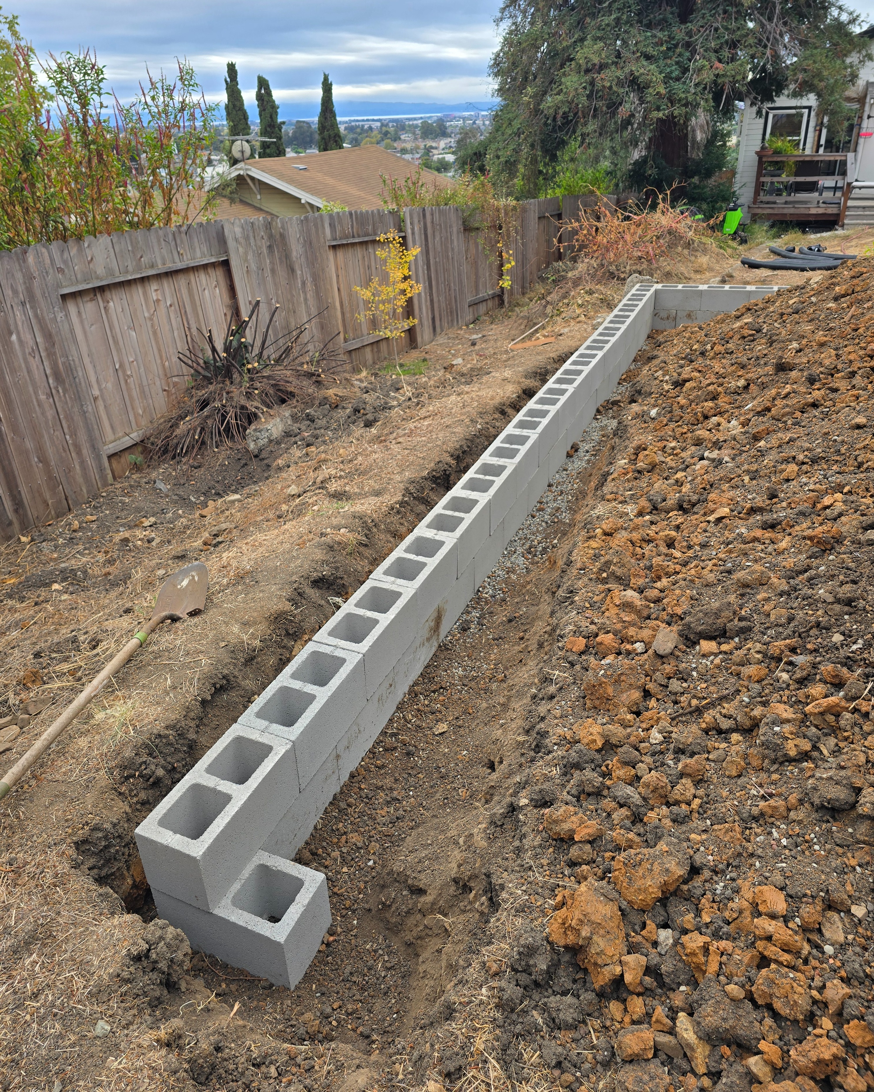 Greenhouse site with completed third corner