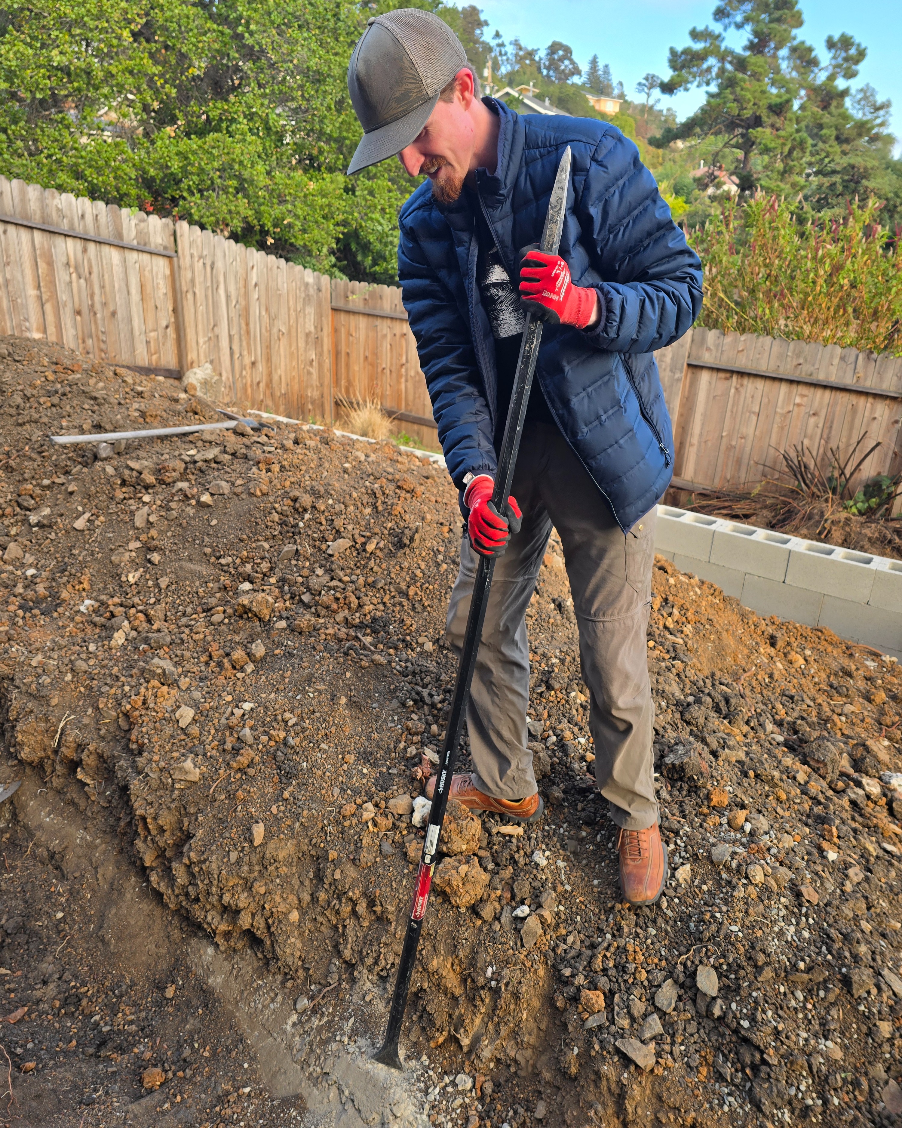 Moving the wall inward by half a block