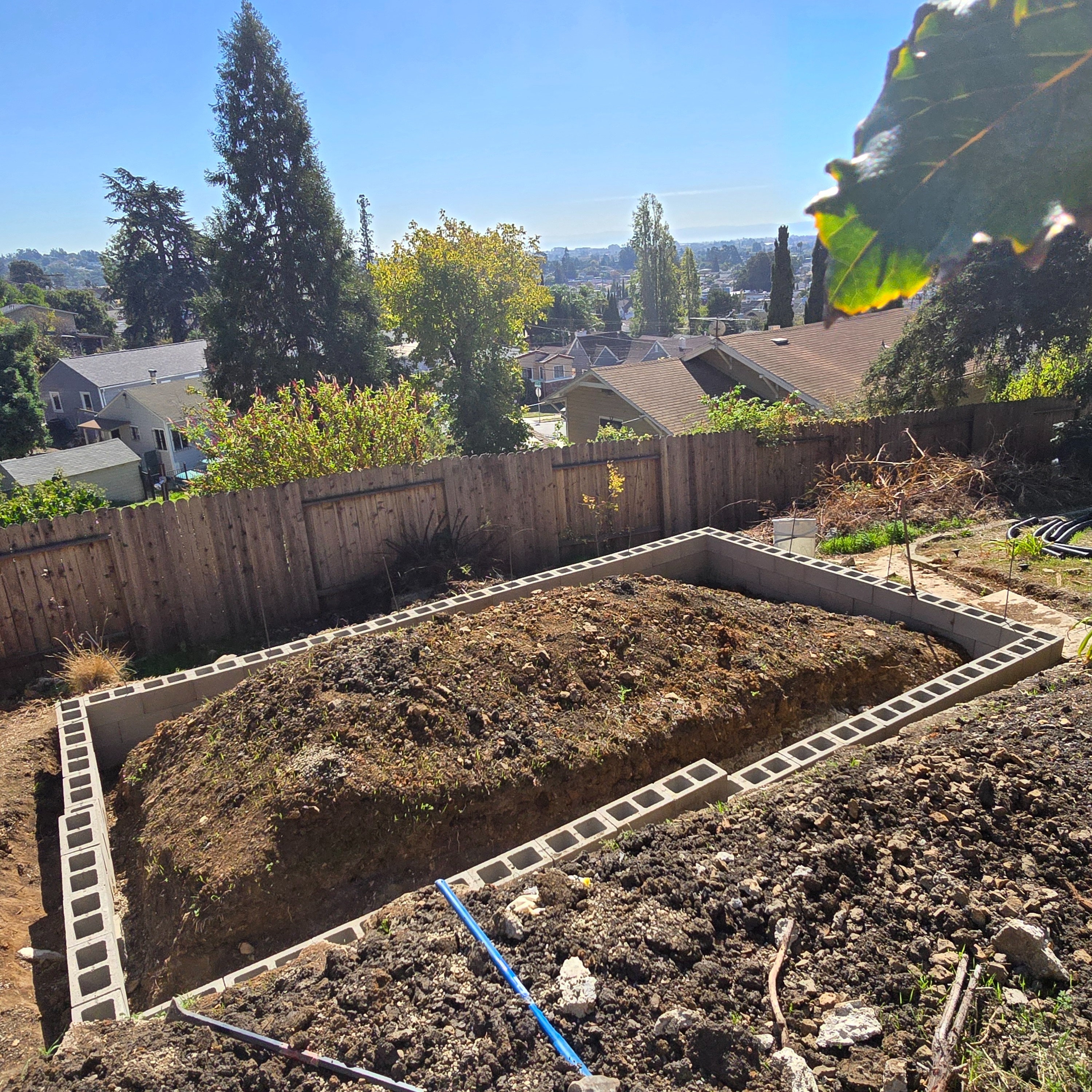 Greenhouse site with rebar installation progress