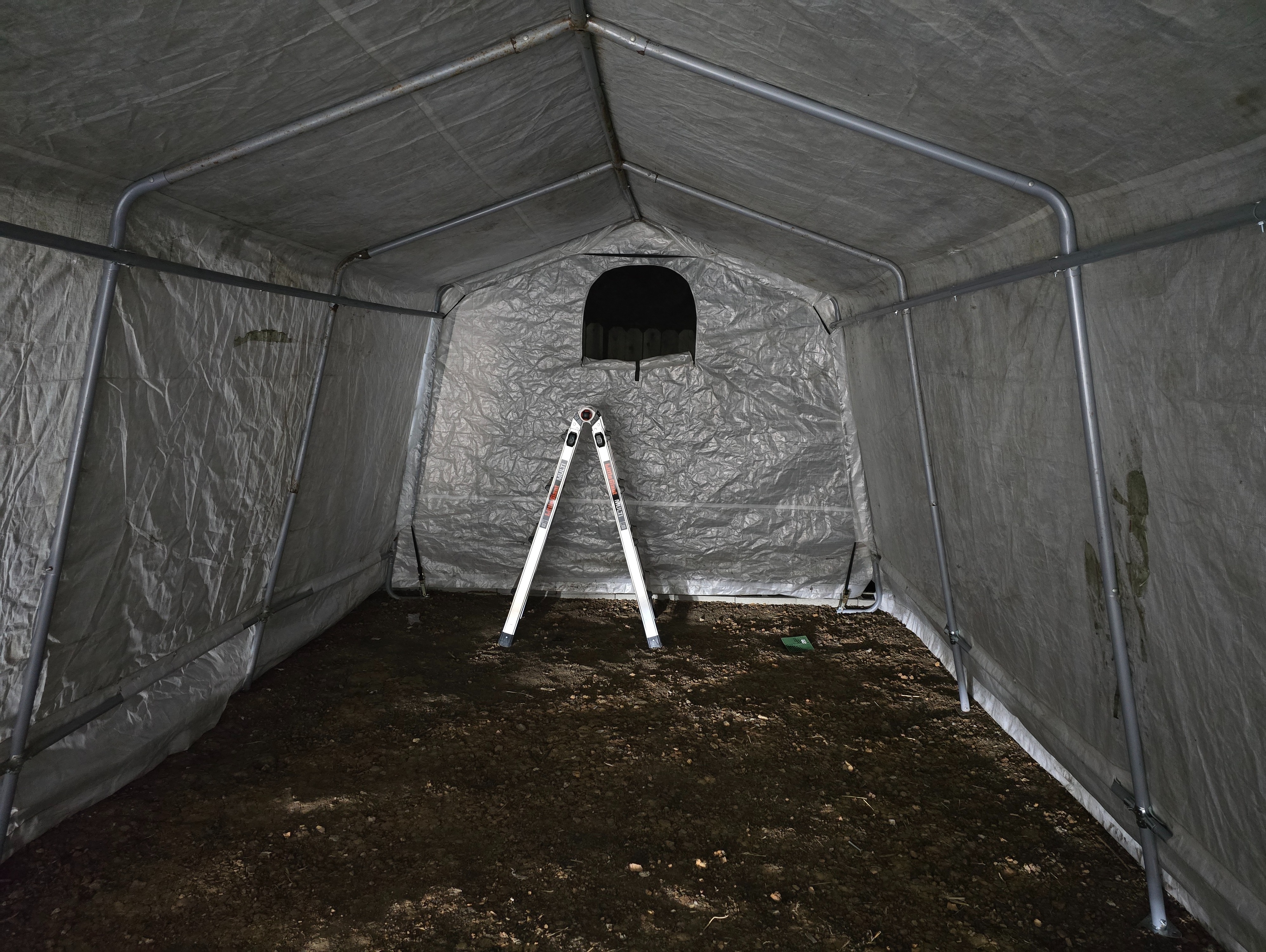 Greenhouse frame nearing completion