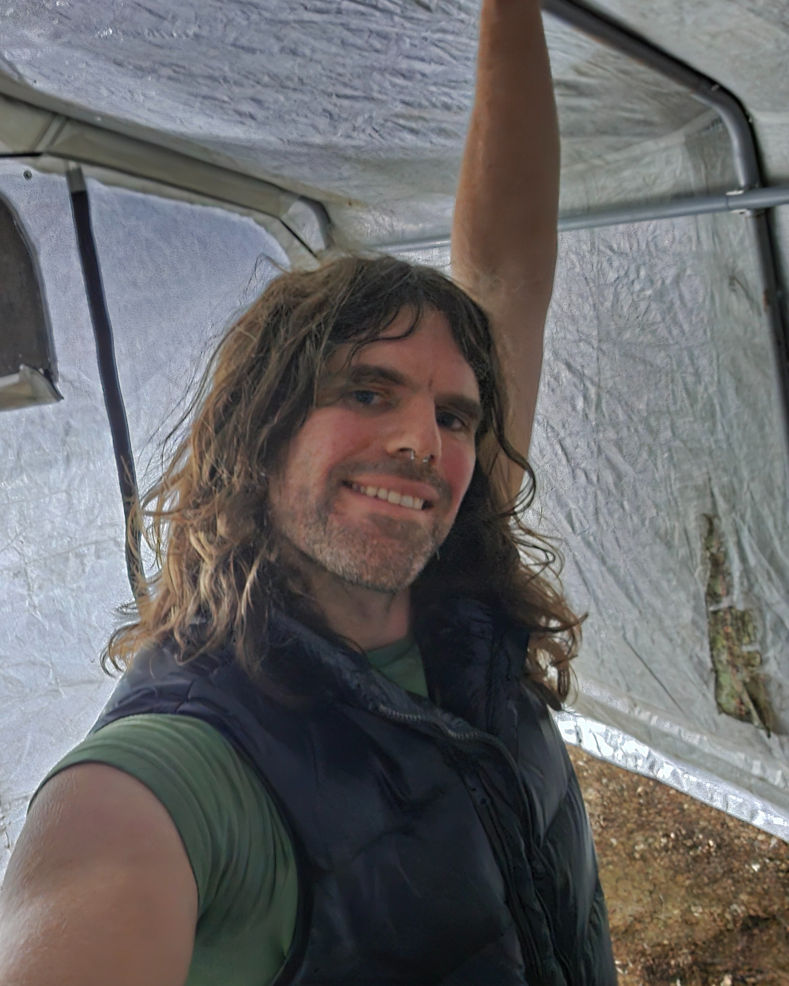 Completed greenhouse frame with covering